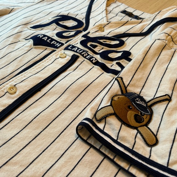 RARE Ralph Lauren Polo Bear Pinstripe Jersey - Picture 4 of 8